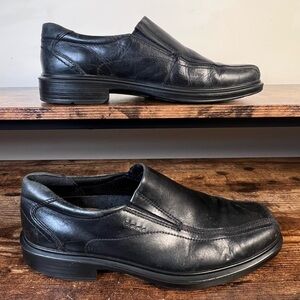 Ecco Leather Loafer Slip On‎ Black Business Casual Dress Shoes Men's 41 US 7/7.5